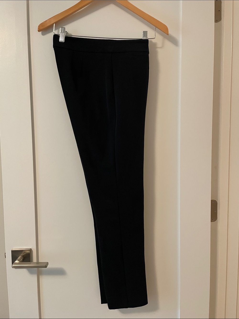 Women's Petite Black Ponte Slim Ankle Pants